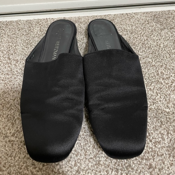 Stuart Wietzman Mulearky shoes in black satin - Picture 6 of 11